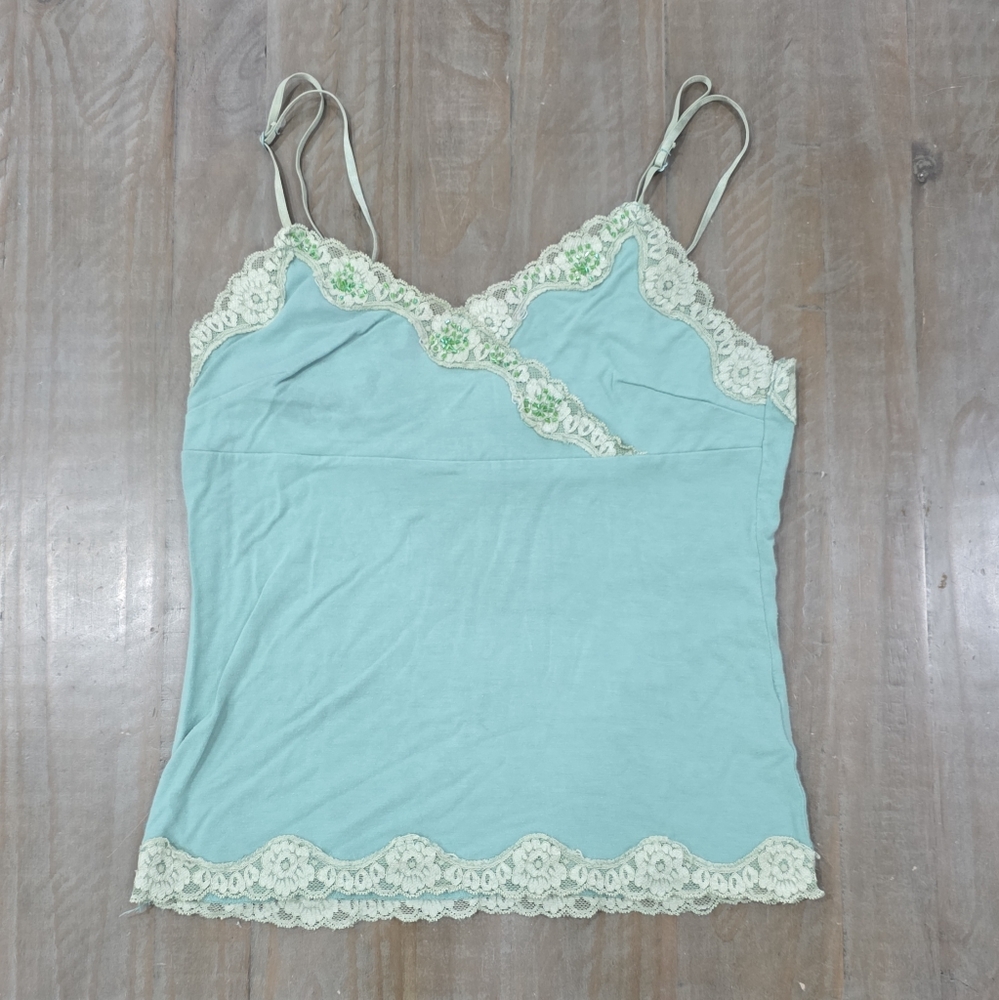 Kenzie Elegant Lace Trim Women’s Top - Light Green #E0109